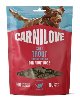CARNILOVE Dog Soft Snack Trout 200g miękkie przysmaki z pstrągiem dla dorosłych psów